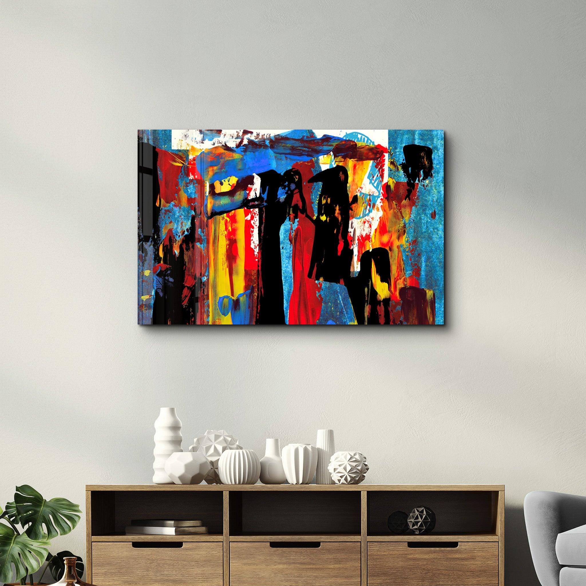 African Abstract | Glass Wall Art - Artdesigna