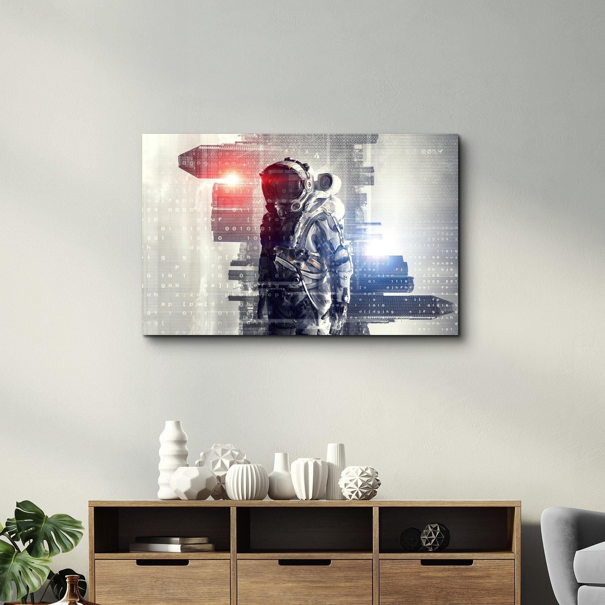 Codes Of Astronaut | Glass Wall Art - Artdesigna