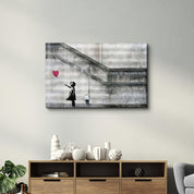 Banksy - Hope - Girl with a Baloon | Glass Wall Art - Artdesigna