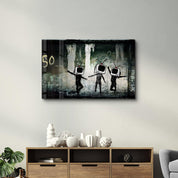 Banksy - Dancing TV | Glass Wall Art - Artdesigna