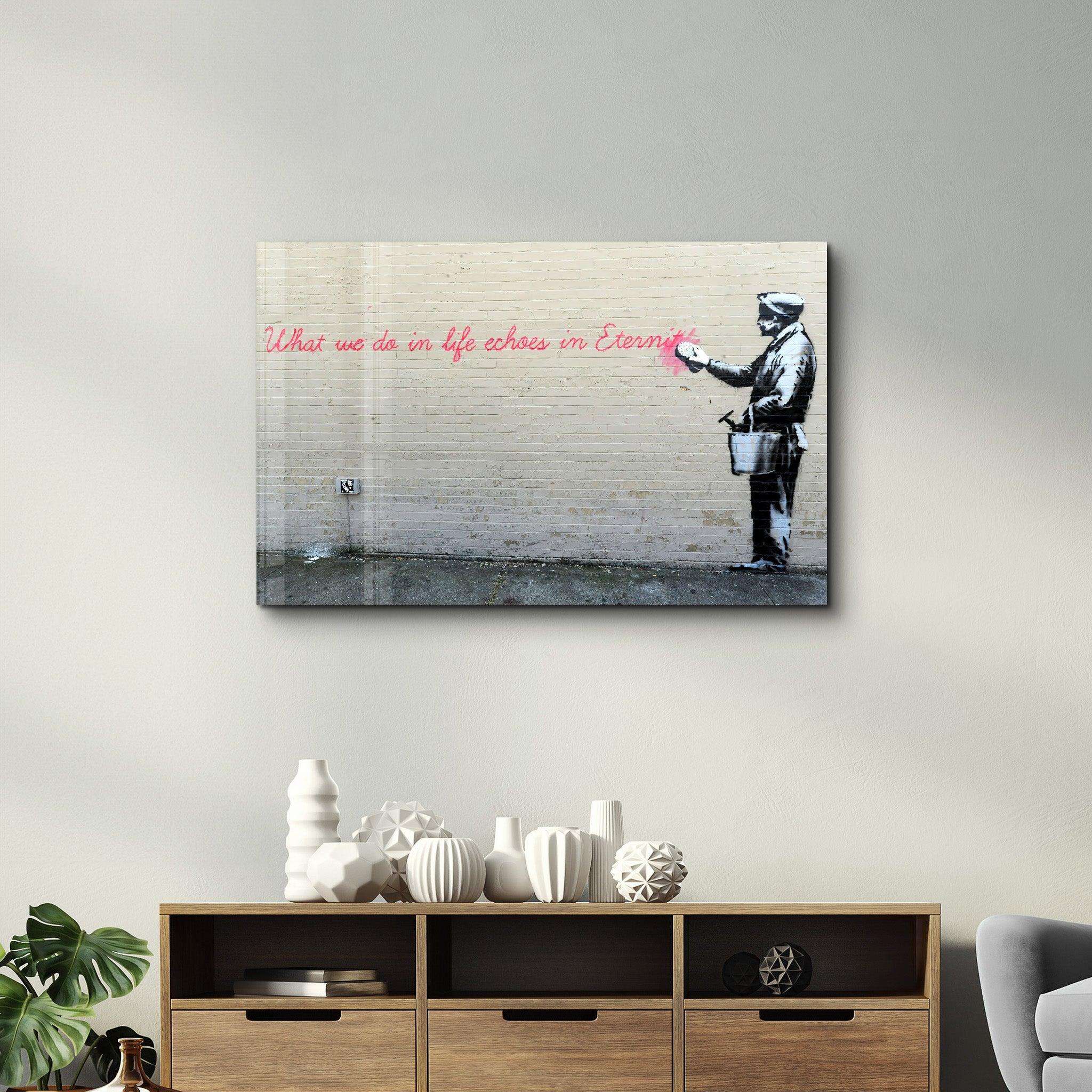 Banksy - Eternity | Glass Wall Art - Artdesigna