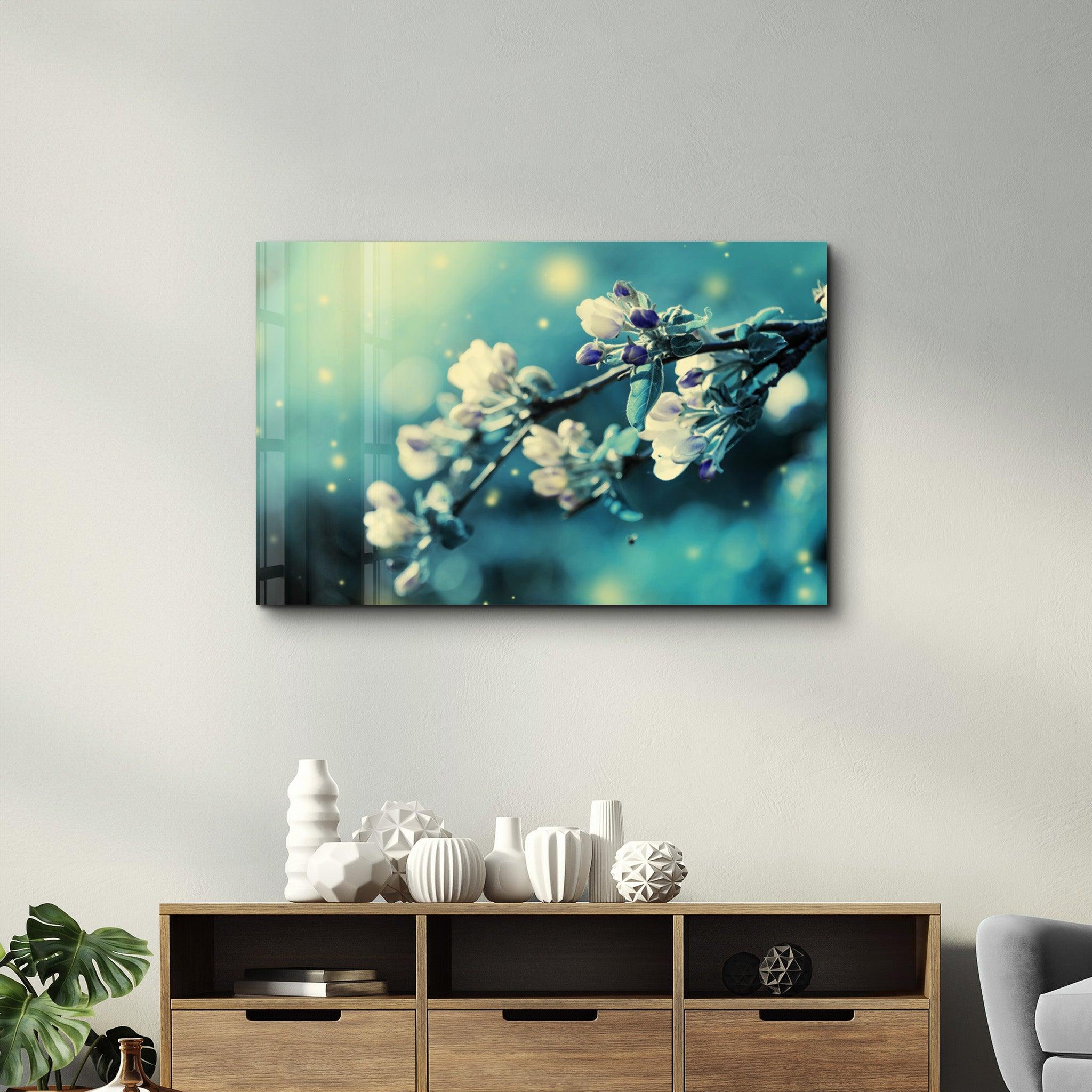 Spring Blossoms | Glass Wall Art - Artdesigna