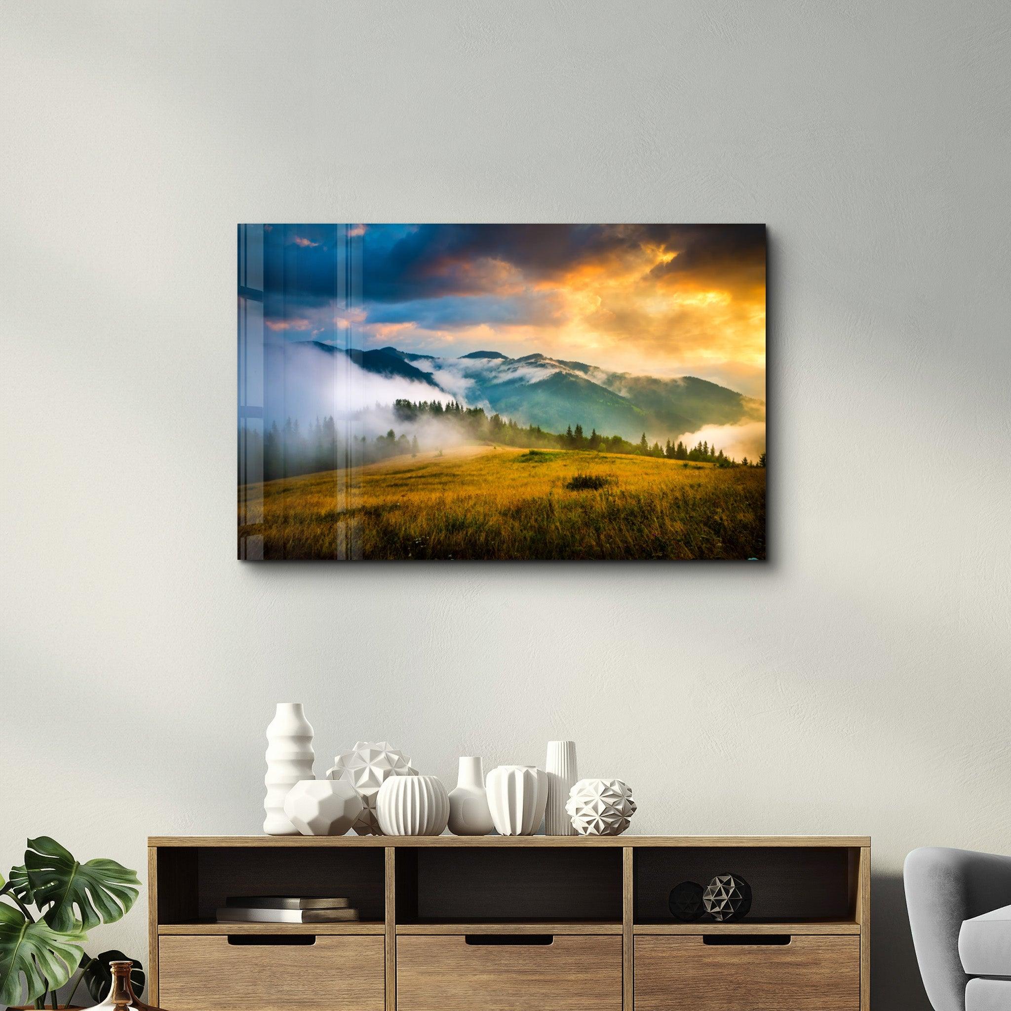 Mountain | Glass Wall Art - Artdesigna