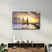 Dilapidated Dock | Glass Wall Art - Artdesigna