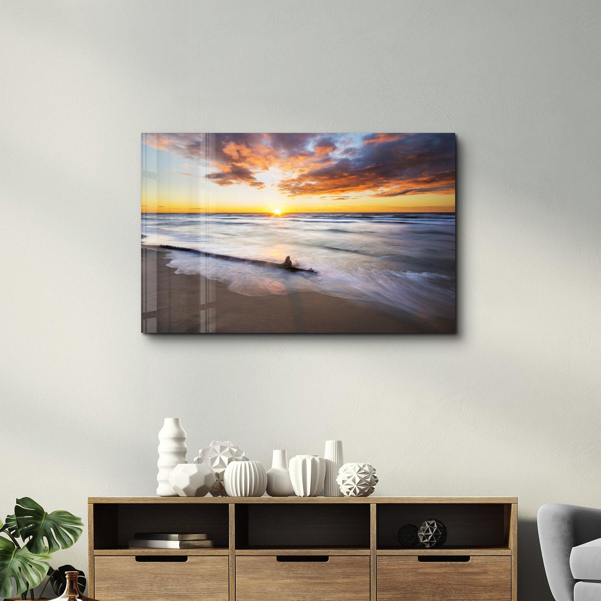 Sunset | Glass Wall Art - Artdesigna