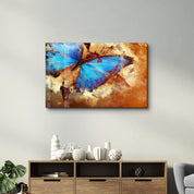 Butterfly Retro | Glass Wall Art - Artdesigna