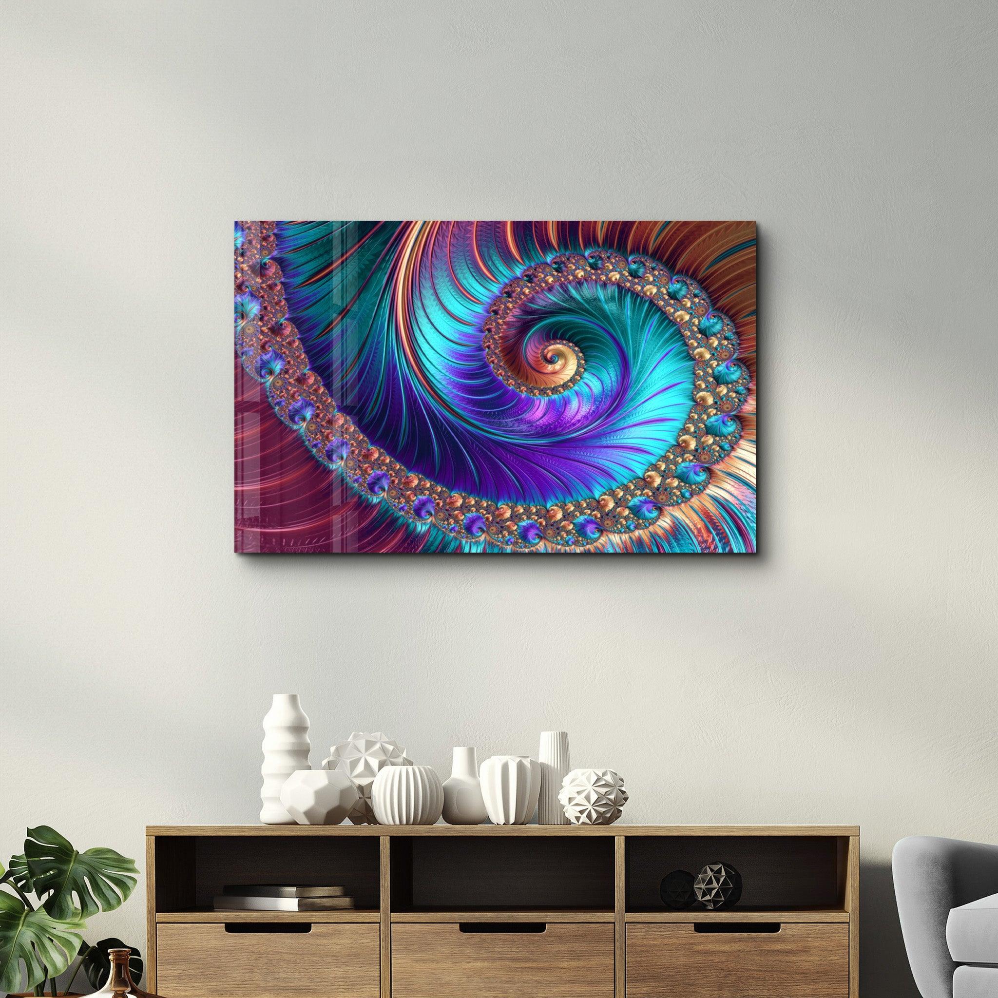 Blue Swirl | Glass Wall Art - Artdesigna