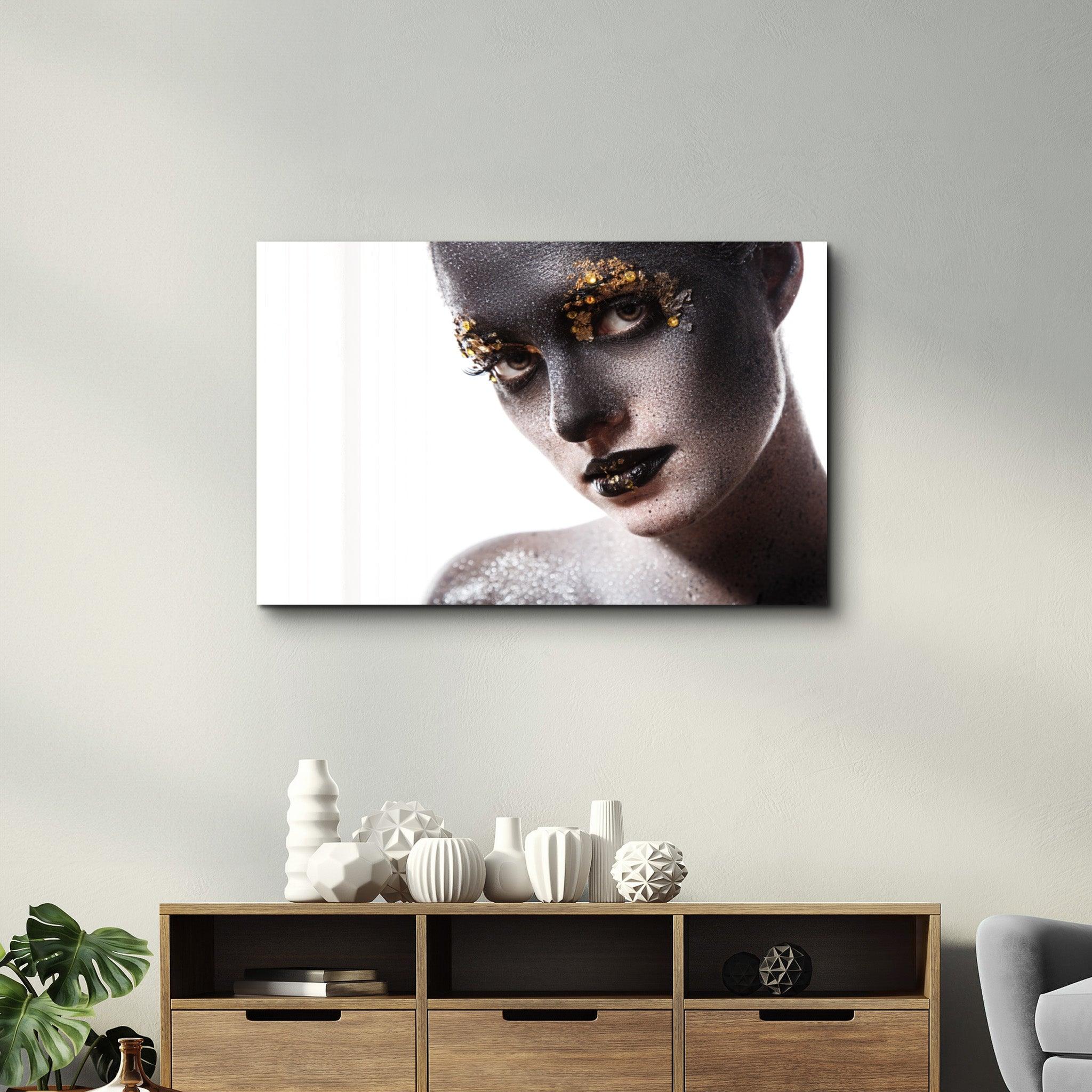 Golden Eyebrow | Glass Wall Art - Artdesigna