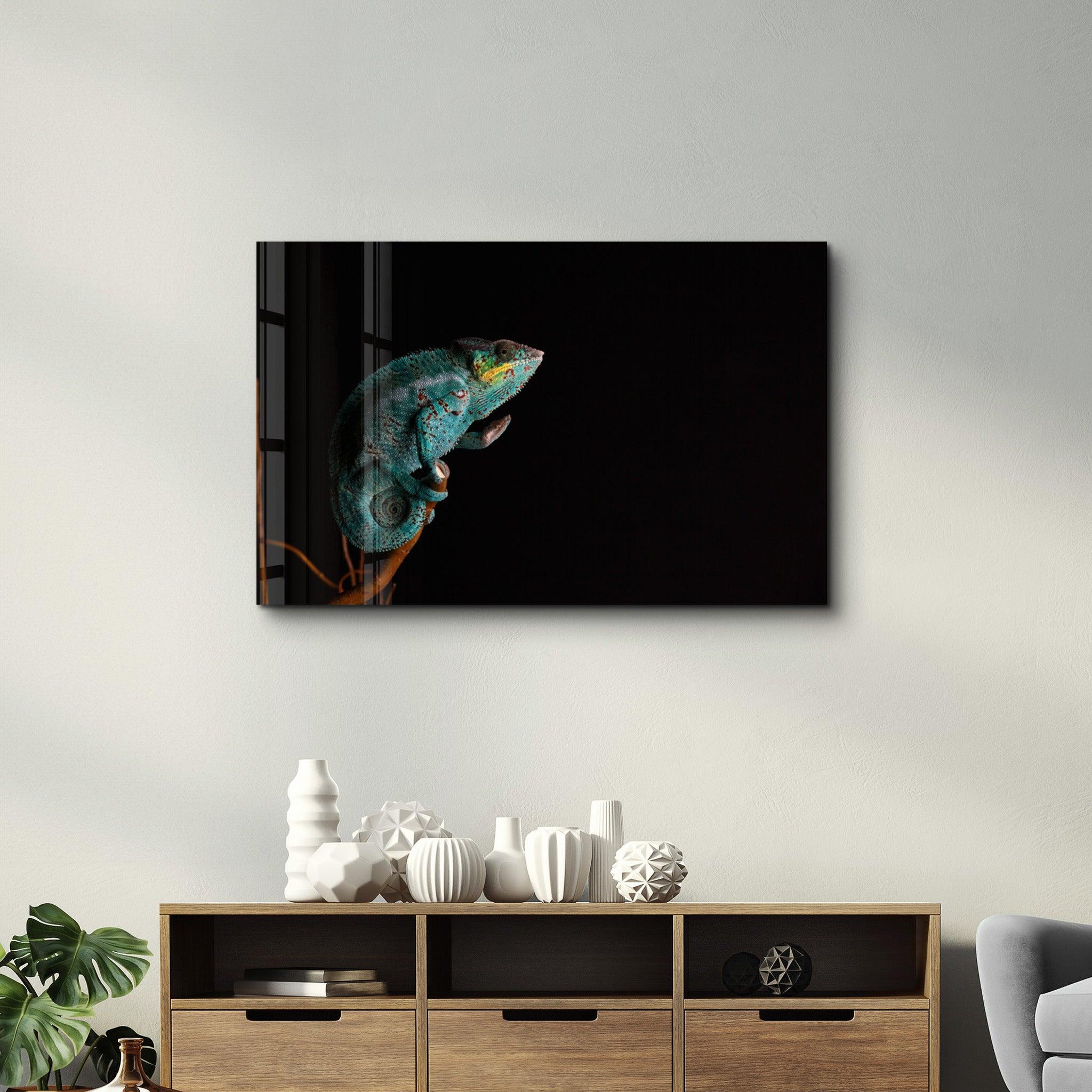 Chameleon | Glass Wall Art - Artdesigna