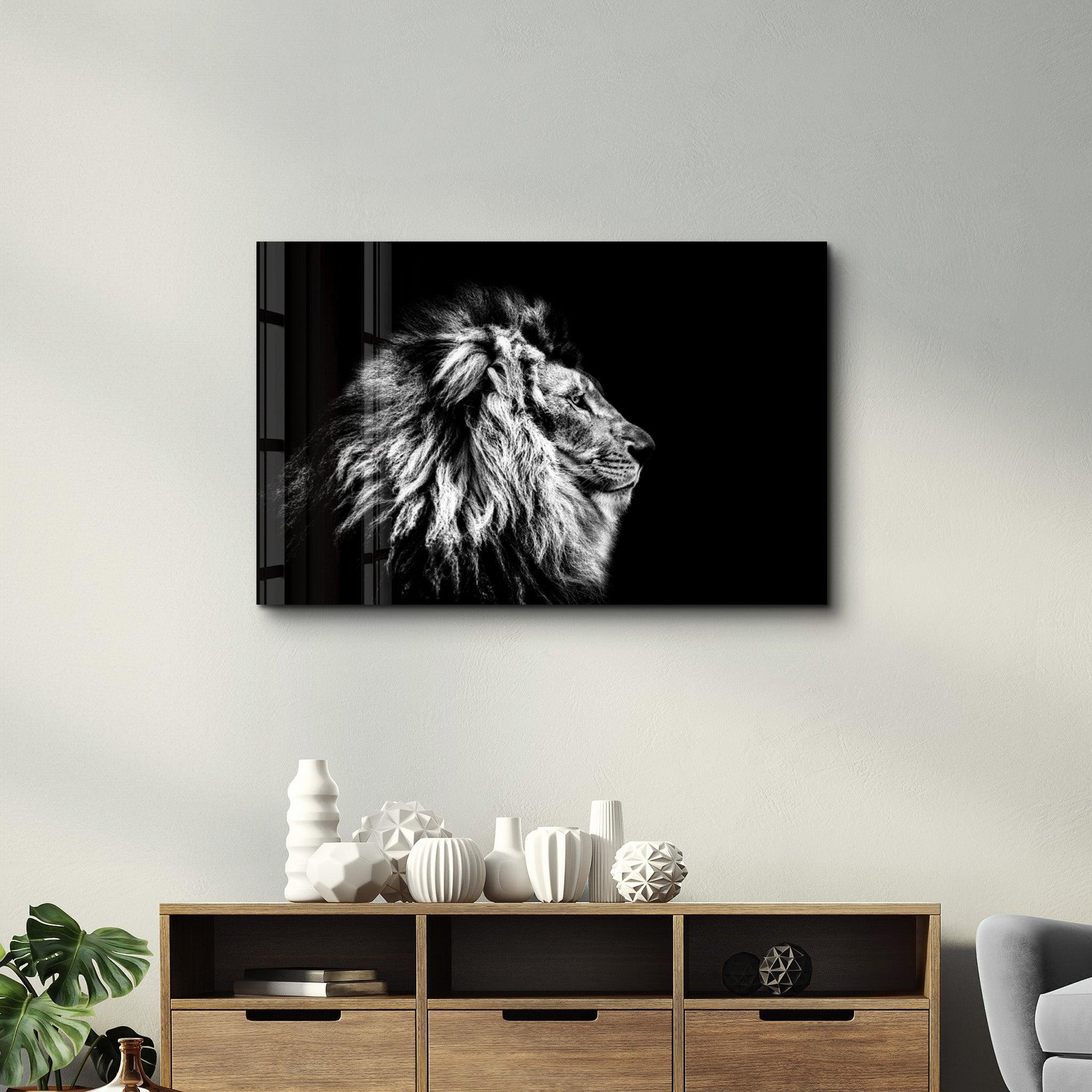 Leo The King | Glass Wall Art - Artdesigna