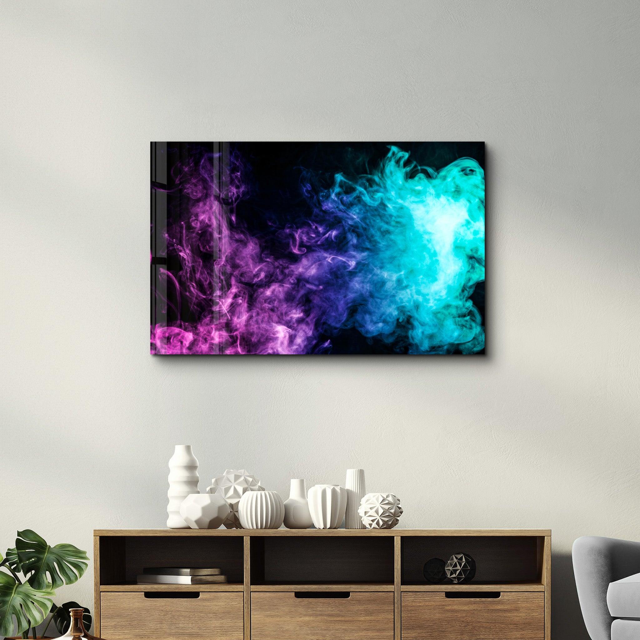 Colored Smoke | Glass Wall Art - Artdesigna