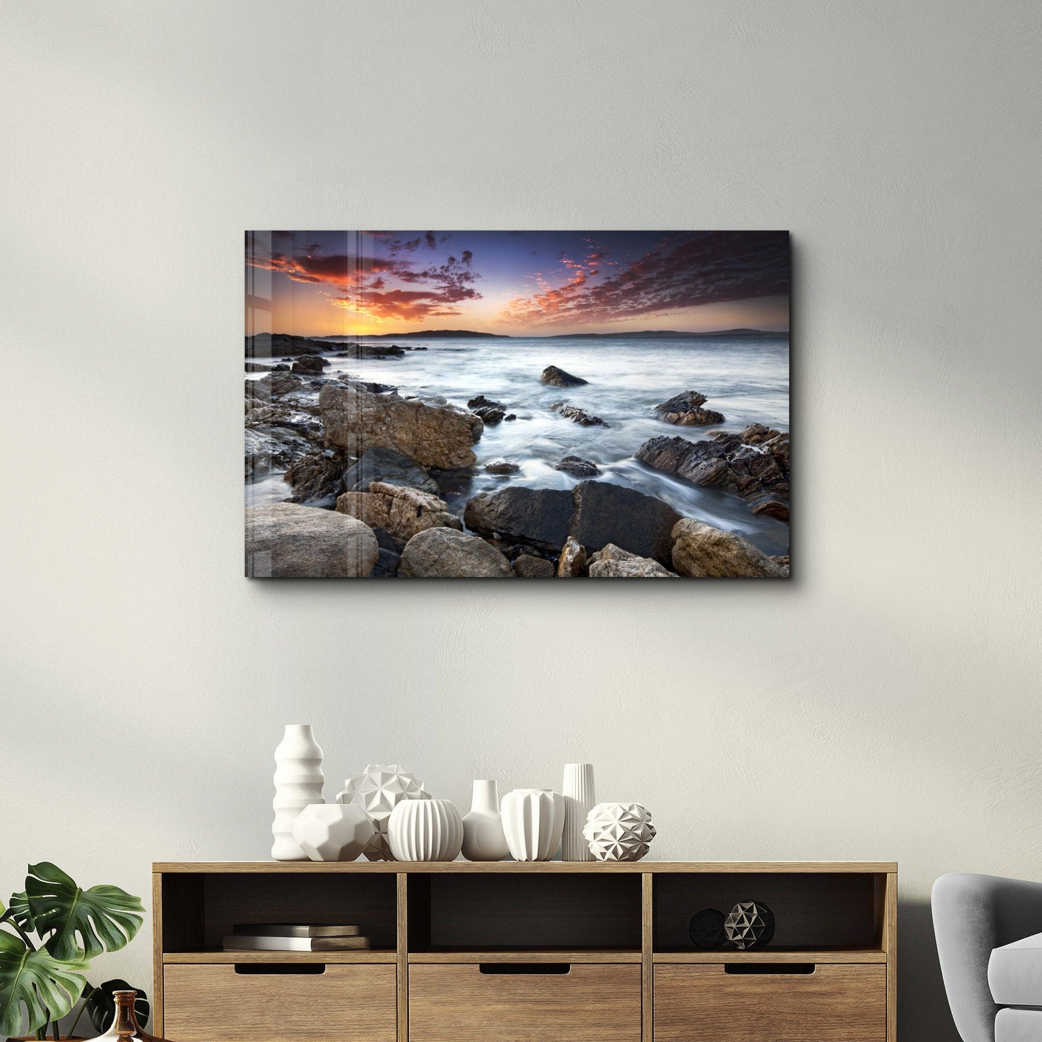 Sea Landscape | Glass Wall Art - Artdesigna