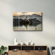 Assumption of Maria on Bled Island | Glass Wall Art - Artdesigna