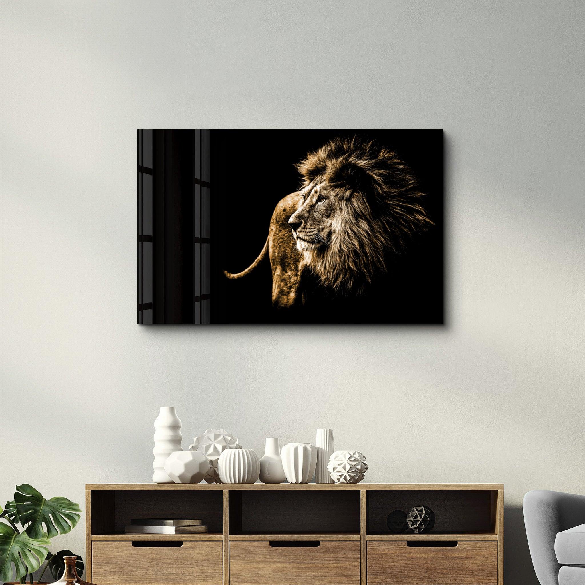 Golden Majesty | Glass Wall Art - Artdesigna