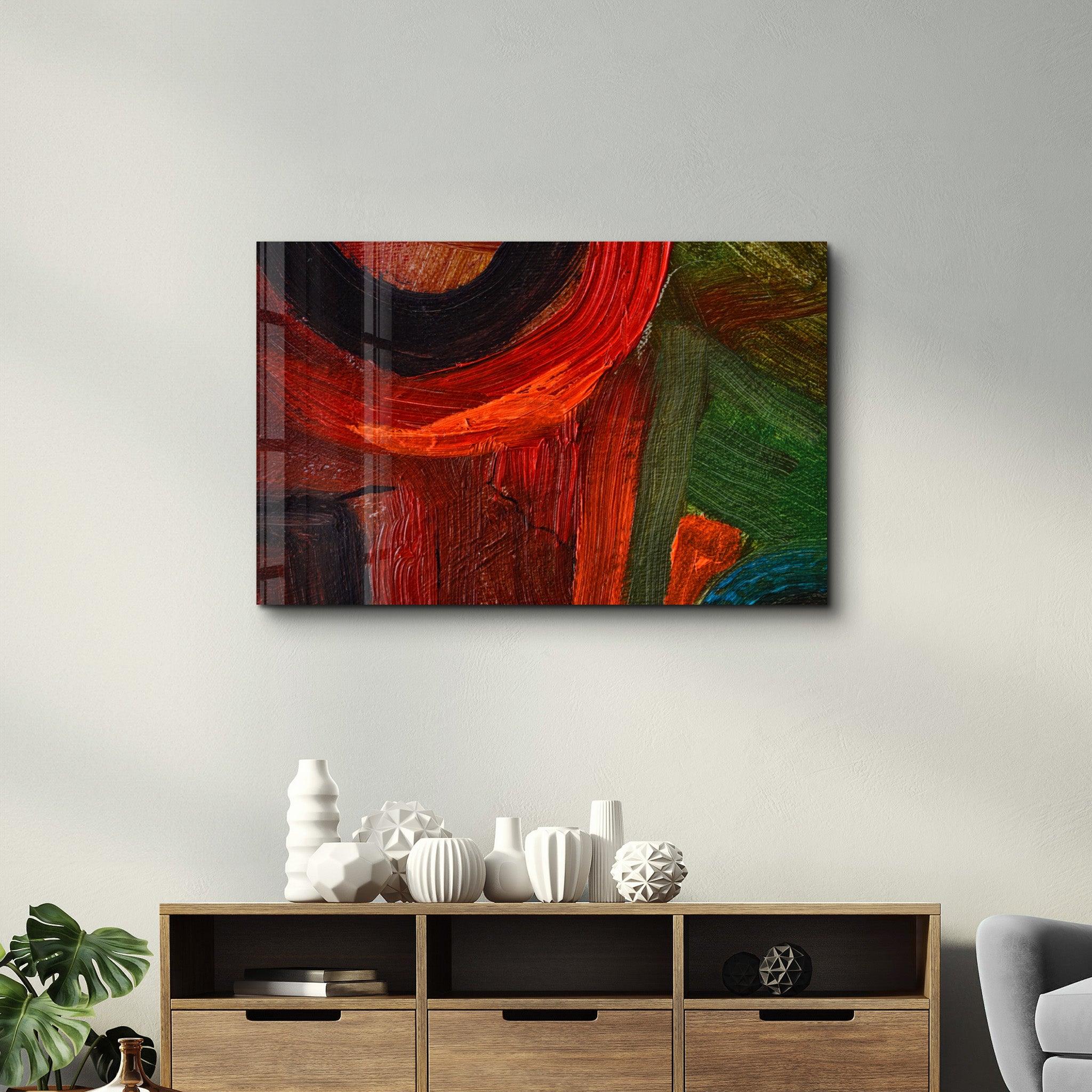 Red Ways | Glass Wall Art - Artdesigna