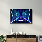 Neon Spacecraft | Glass Wall Art - Artdesigna