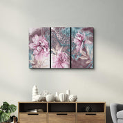 Divided Flowers | Glass Wall Art - Artdesigna