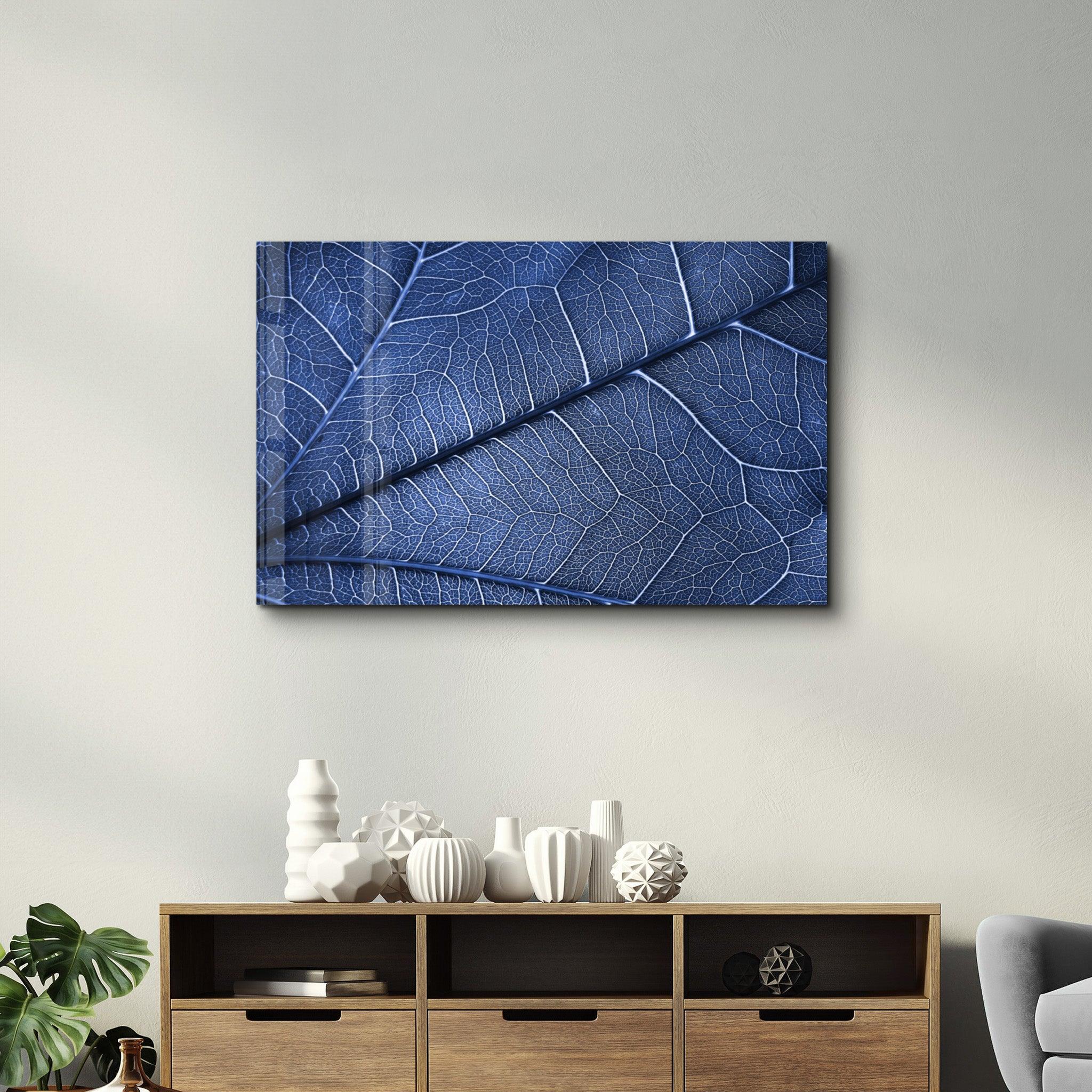 Silver Leaf | Glass Wall Art - Artdesigna