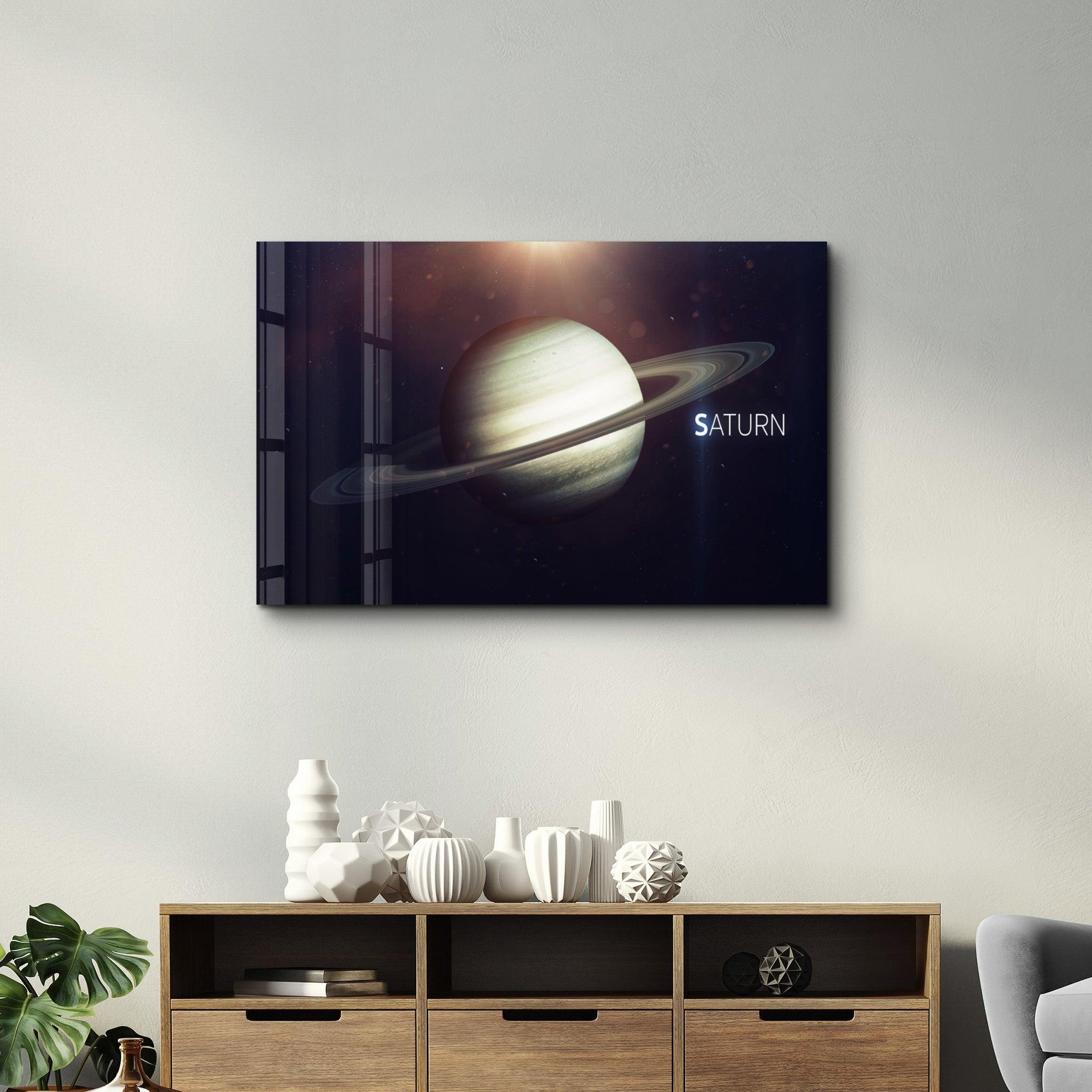 Saturn | Glass Wall Art - Artdesigna