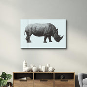 Rhino | Glass Wall Art - Artdesigna