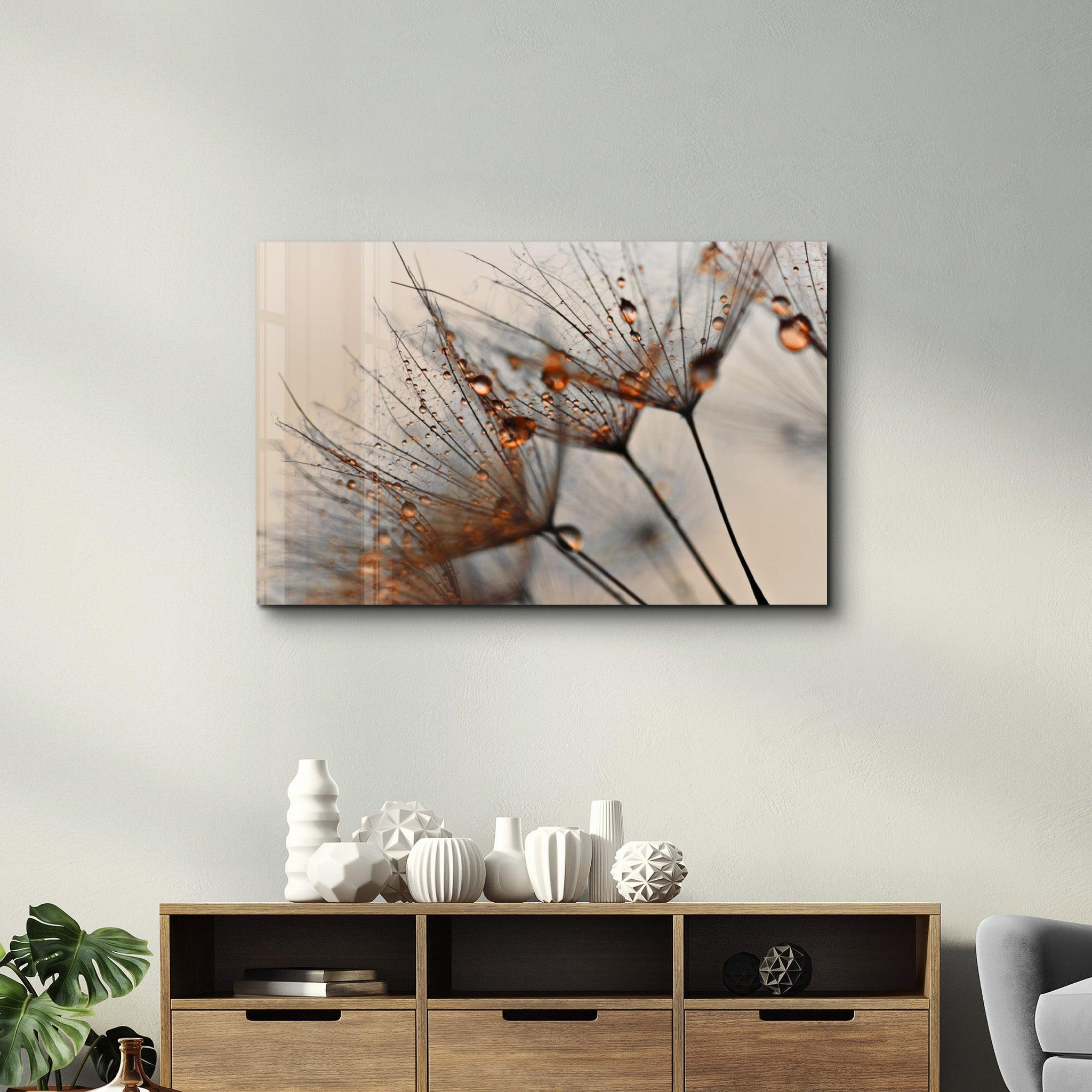 Flower Orange | Glass Wall Art - Artdesigna