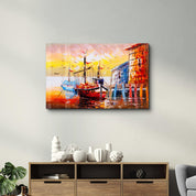 The Boat Painting | Glass Wall Art - Artdesigna