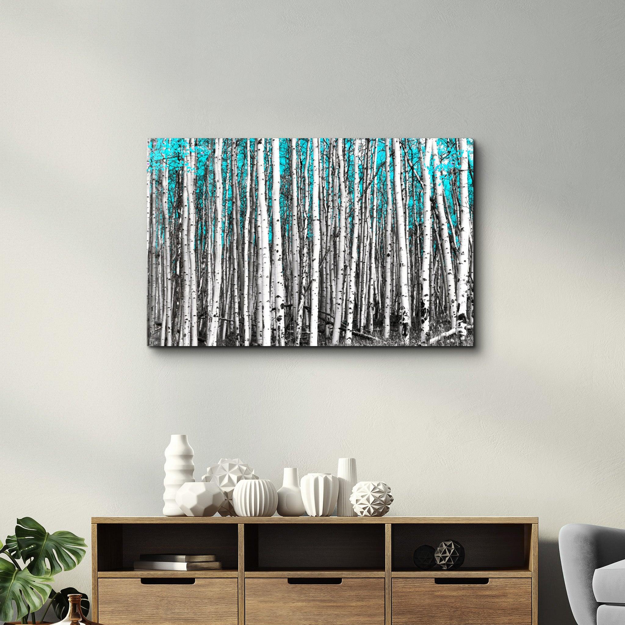 Abstract White Trees V2 | Glass Wall Art - Artdesigna