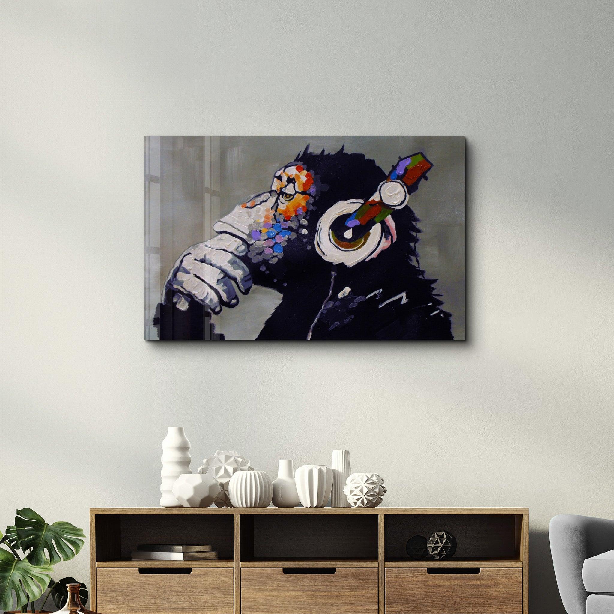 Abstract Monkey Beat | Glass Wall Art - Artdesigna