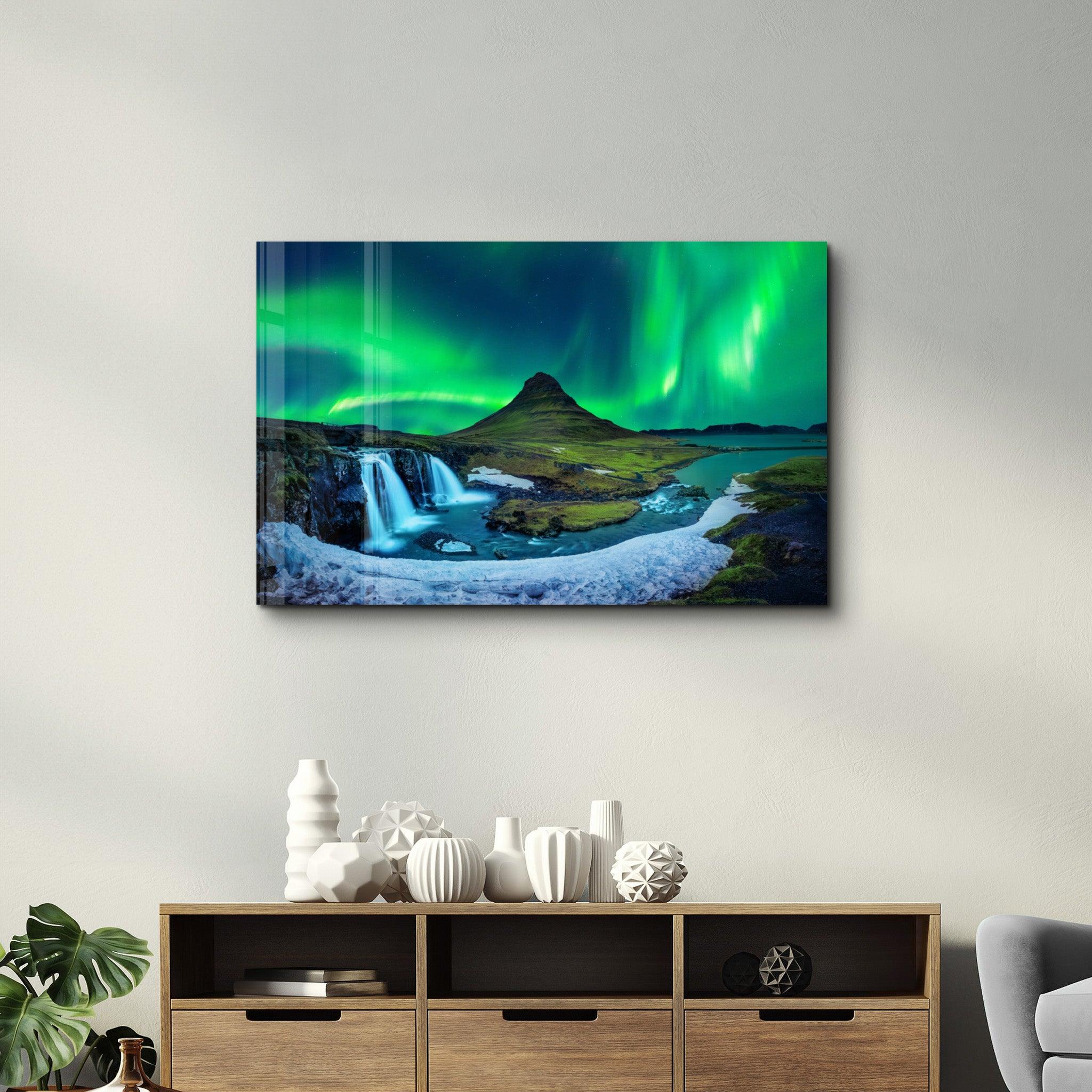 Aurora Borealis - Northern Lights Glass Wall Art - Artdesigna