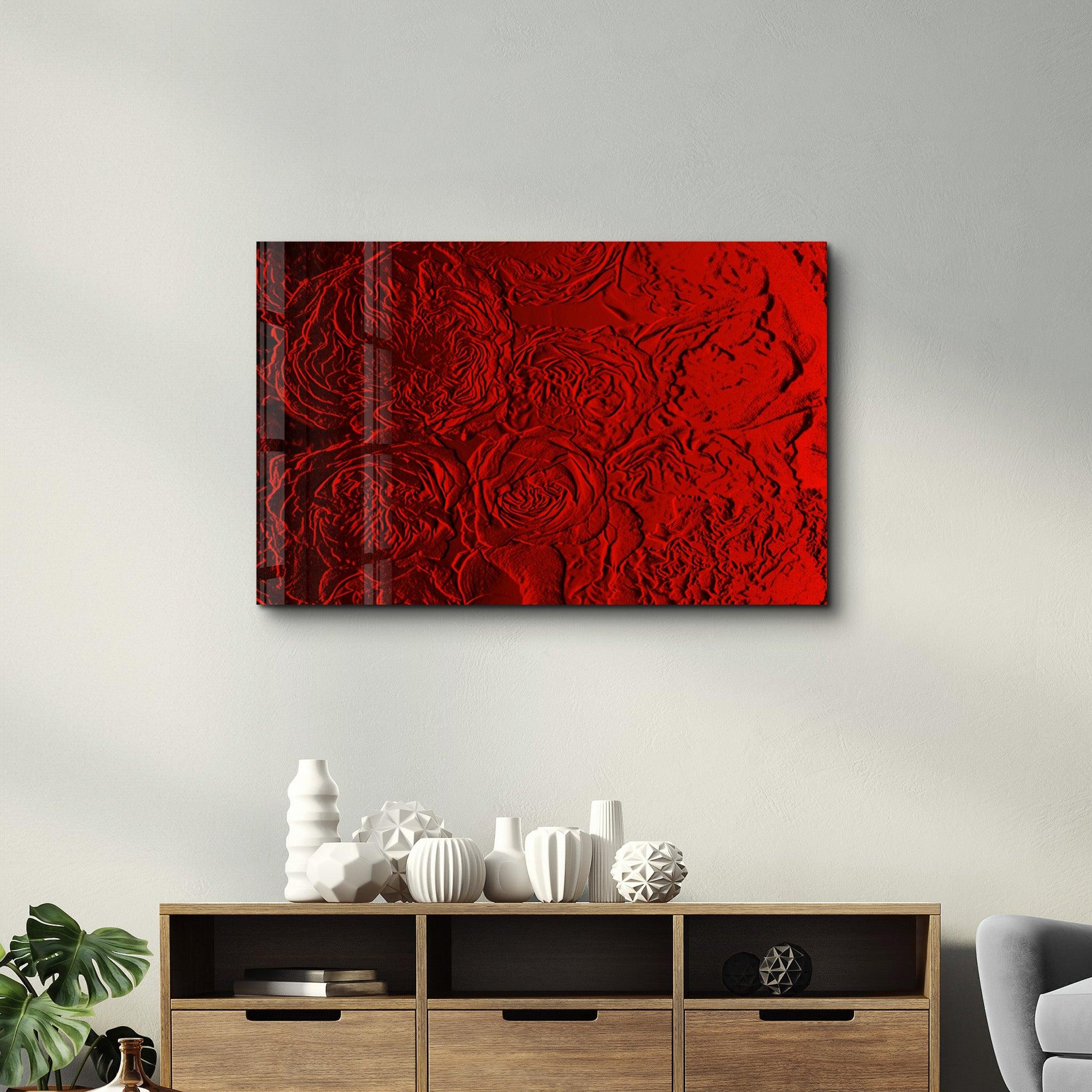 Rose Pattern | Glass Wall Art - Artdesigna