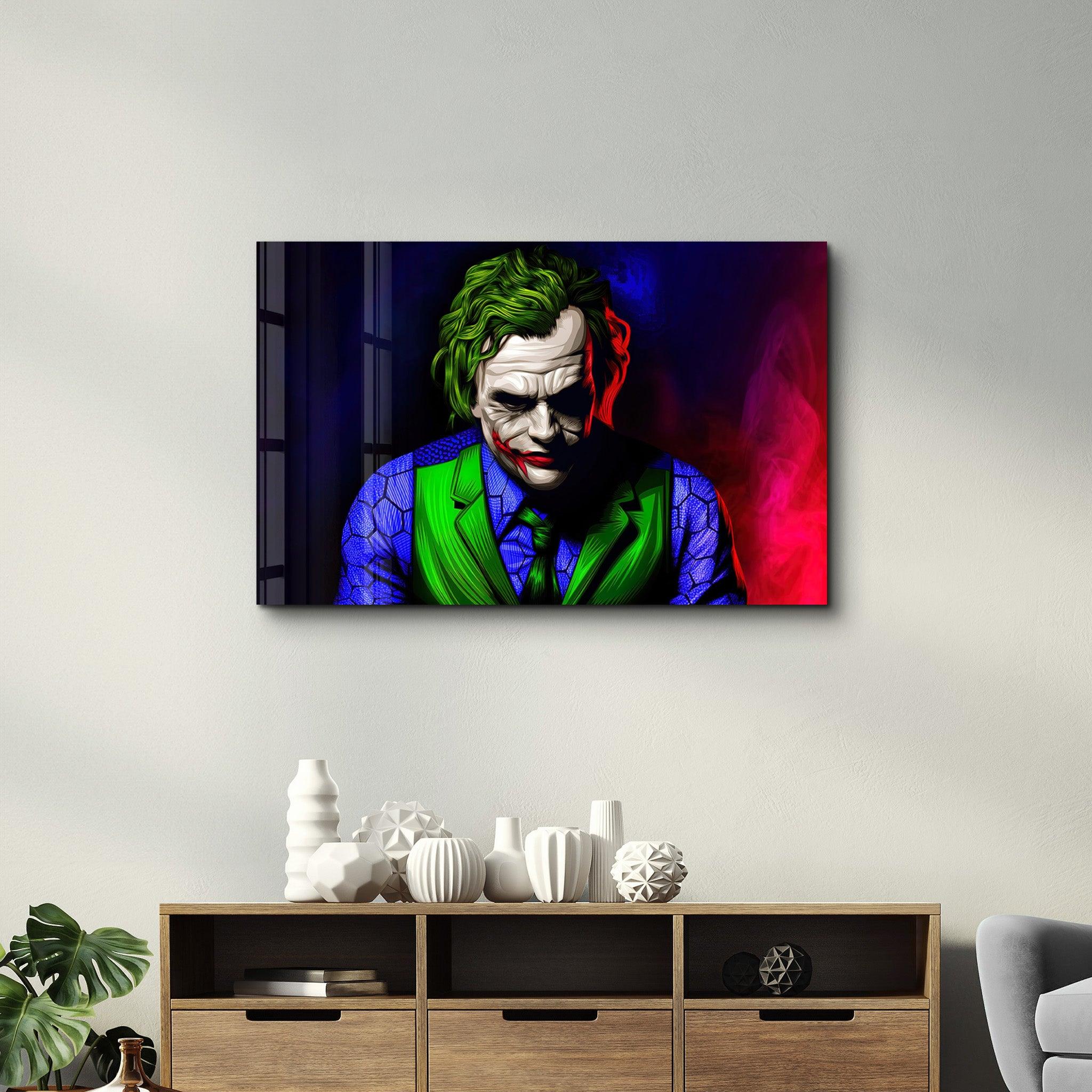 Joker V1 | Glass Wall Art - Artdesigna