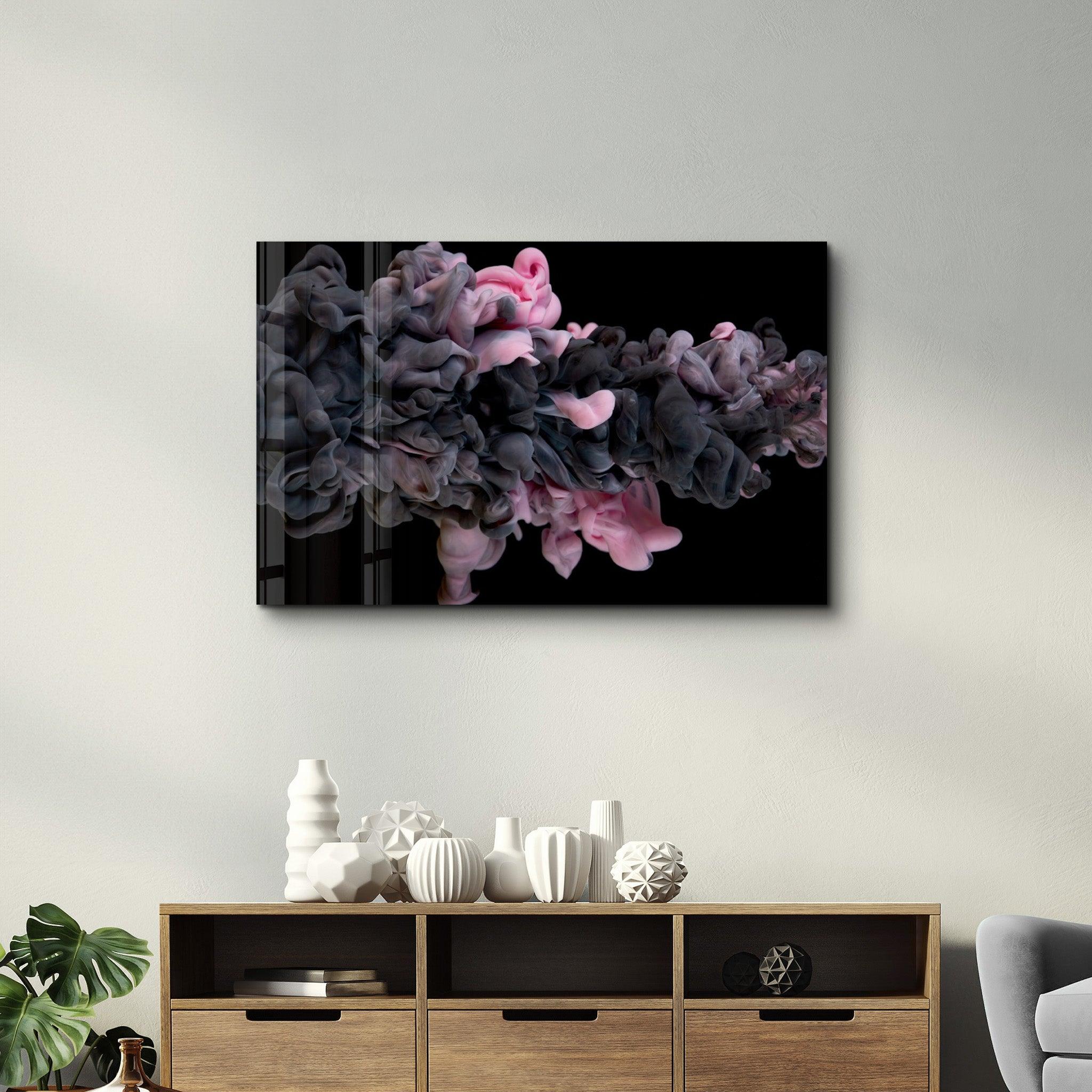 Pink and Gray | Glass Wall Art - Artdesigna