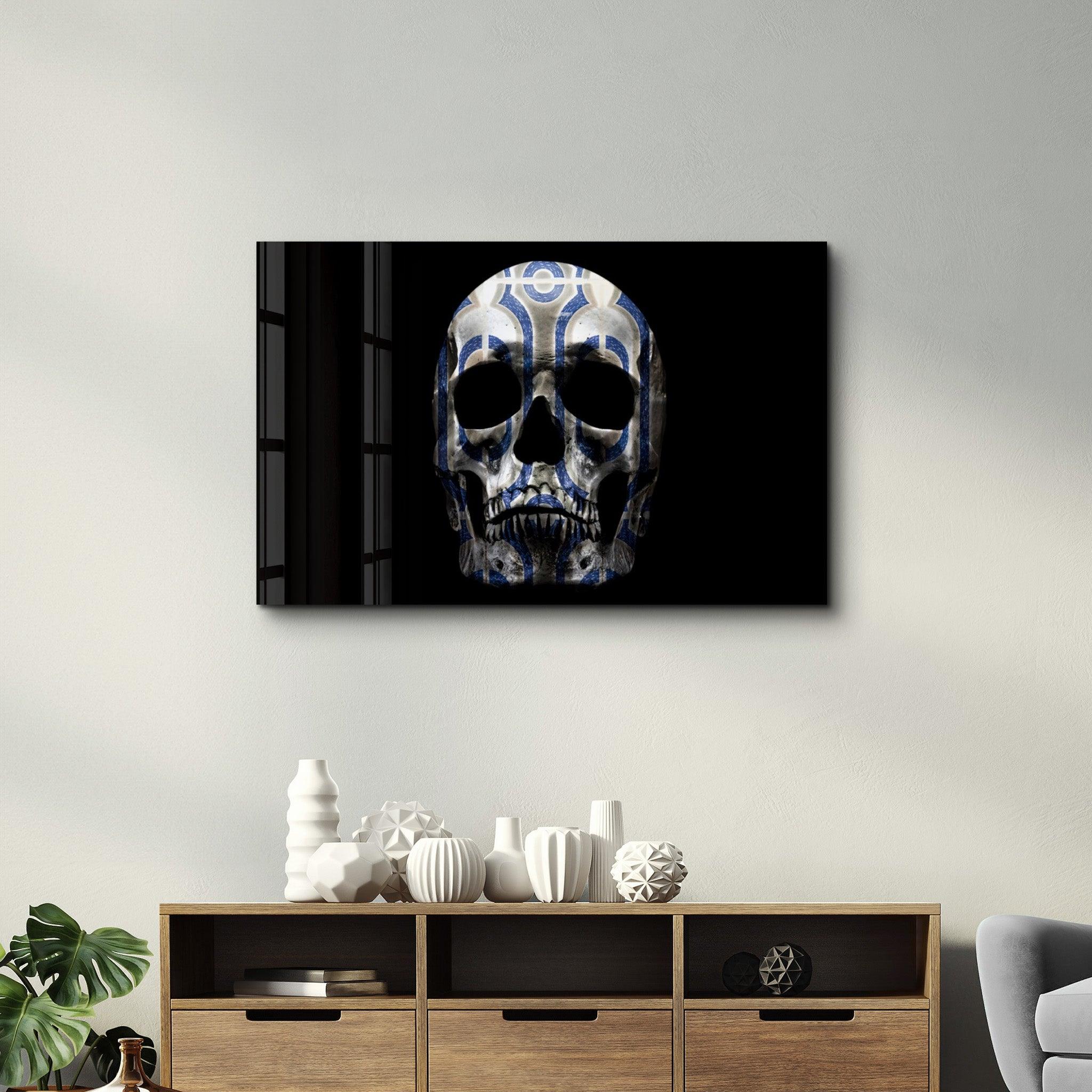 Design Skull | Glass Wall Art - Artdesigna