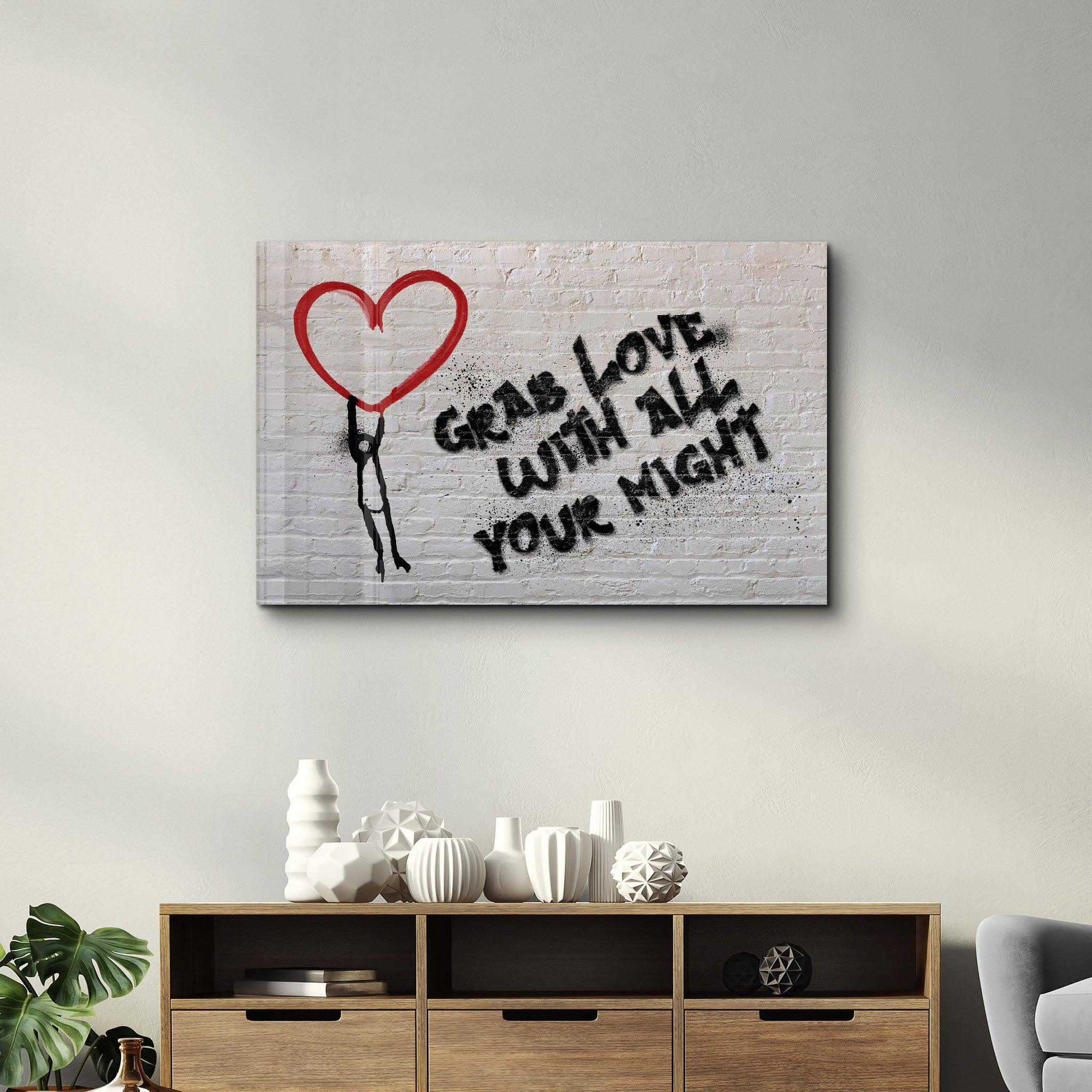 Grab Love | Glass Wall Art - Artdesigna