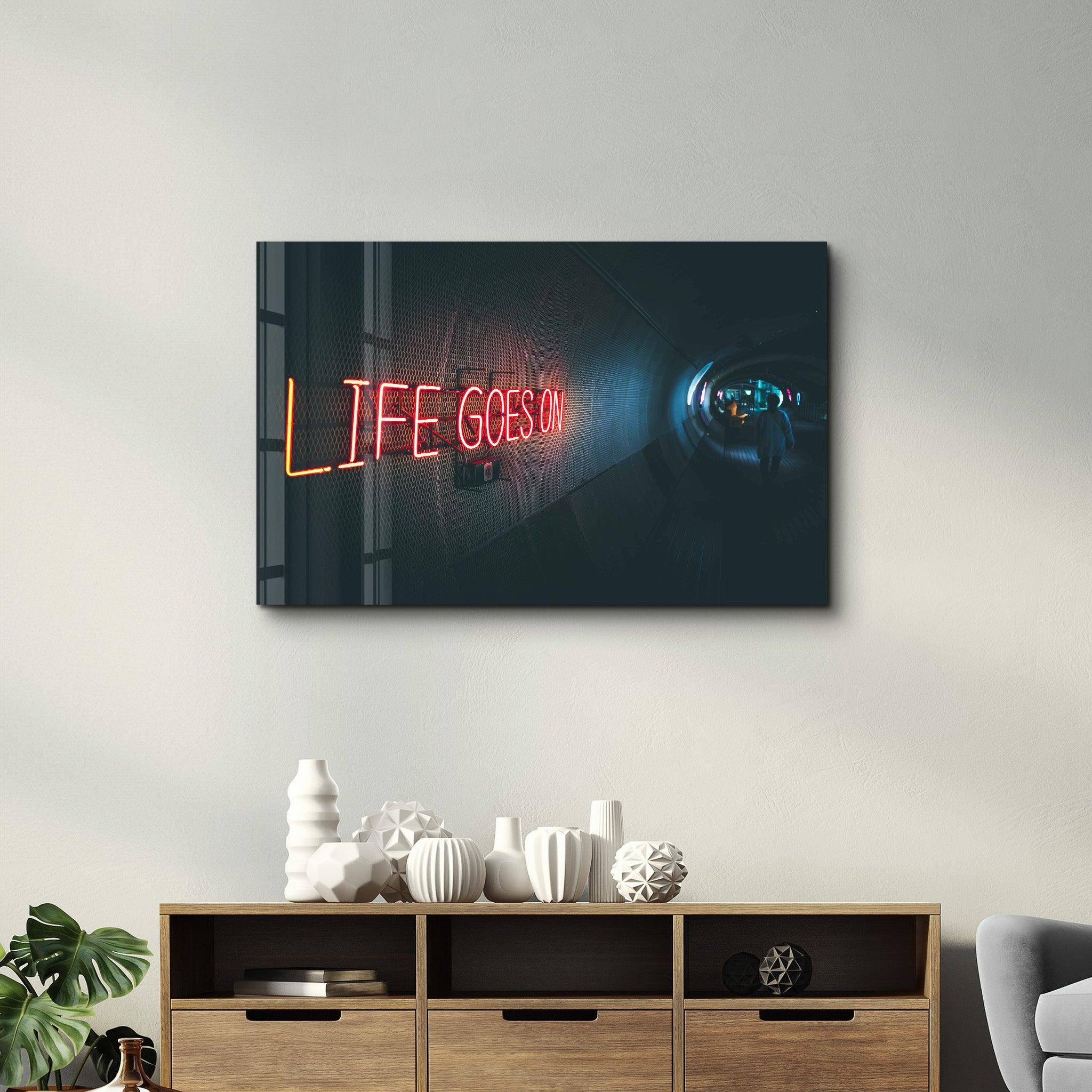 Life Goes On | Designer's Collection Glass Wall Art - Artdesigna