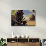 African Warrior | Designer's Collection Glass Wall Art - Artdesigna