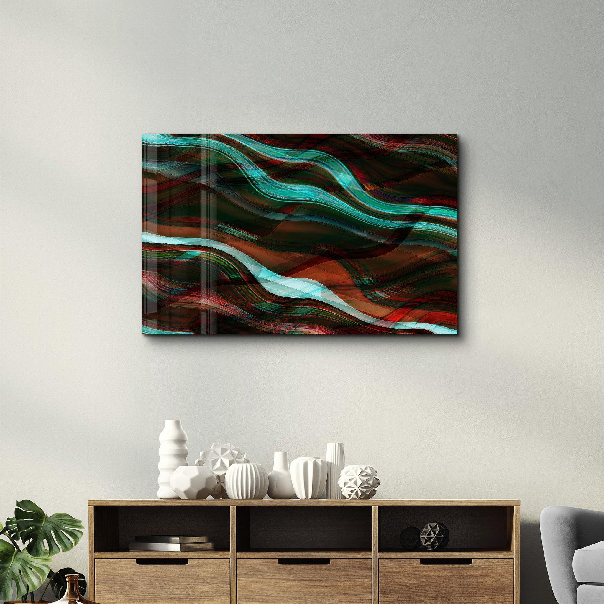 Abstract Lines | Glass Wall Art - Artdesigna