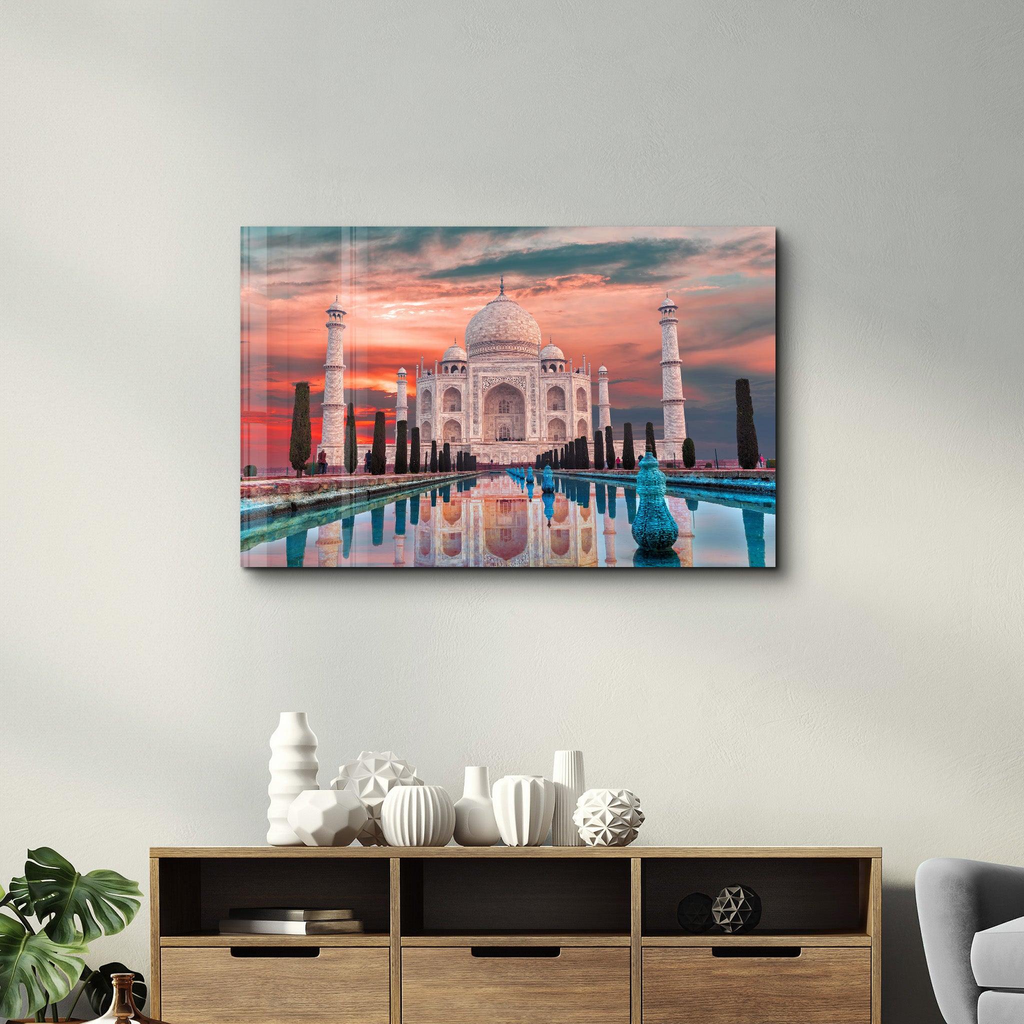 Taj Mahal- India | Glass Wall Art - Artdesigna