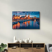 Elbe river in Dresden, Saxony, Germany, Europe | Glass Wall Art - Artdesigna