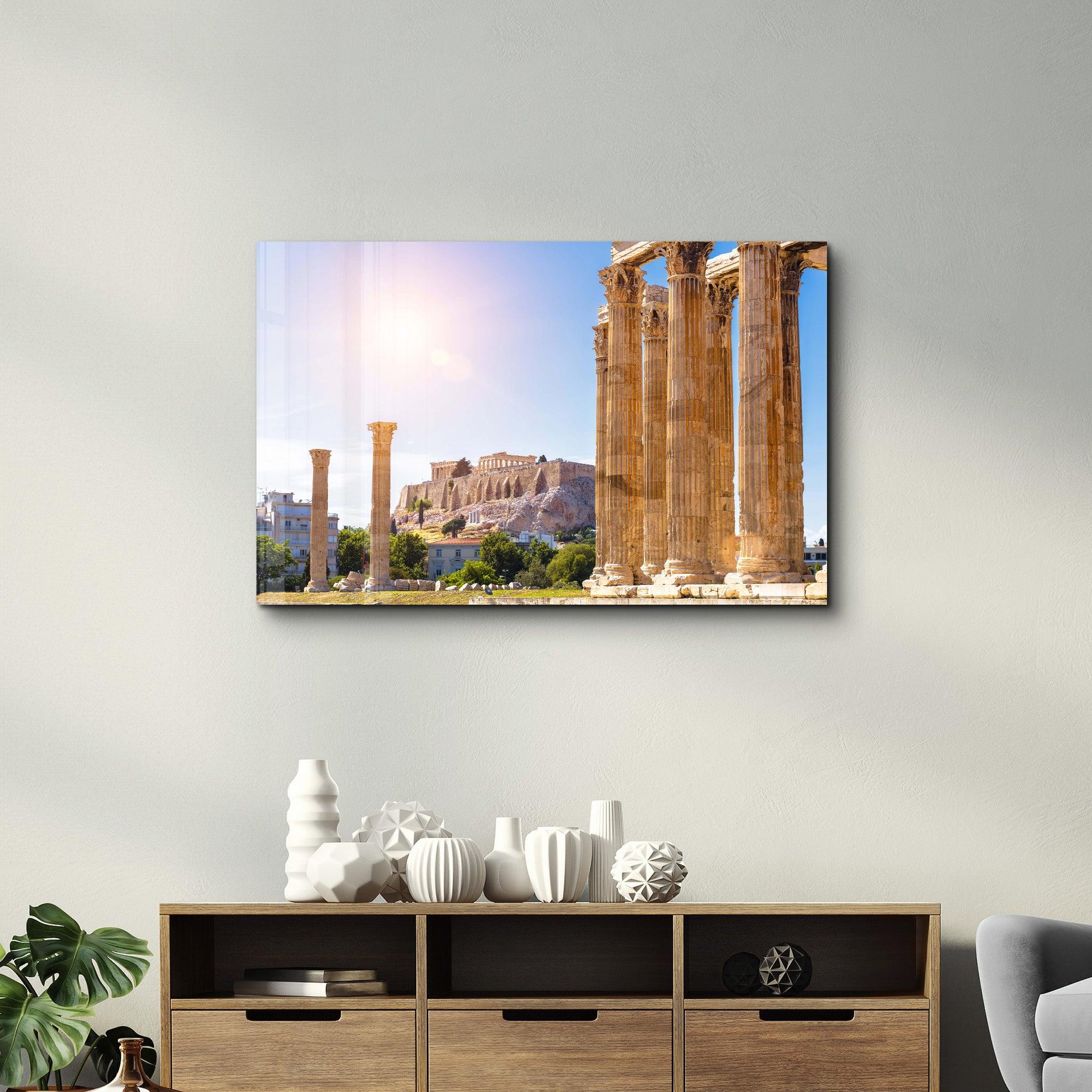 Ancient City - Athens | Glass Wall Art - Artdesigna