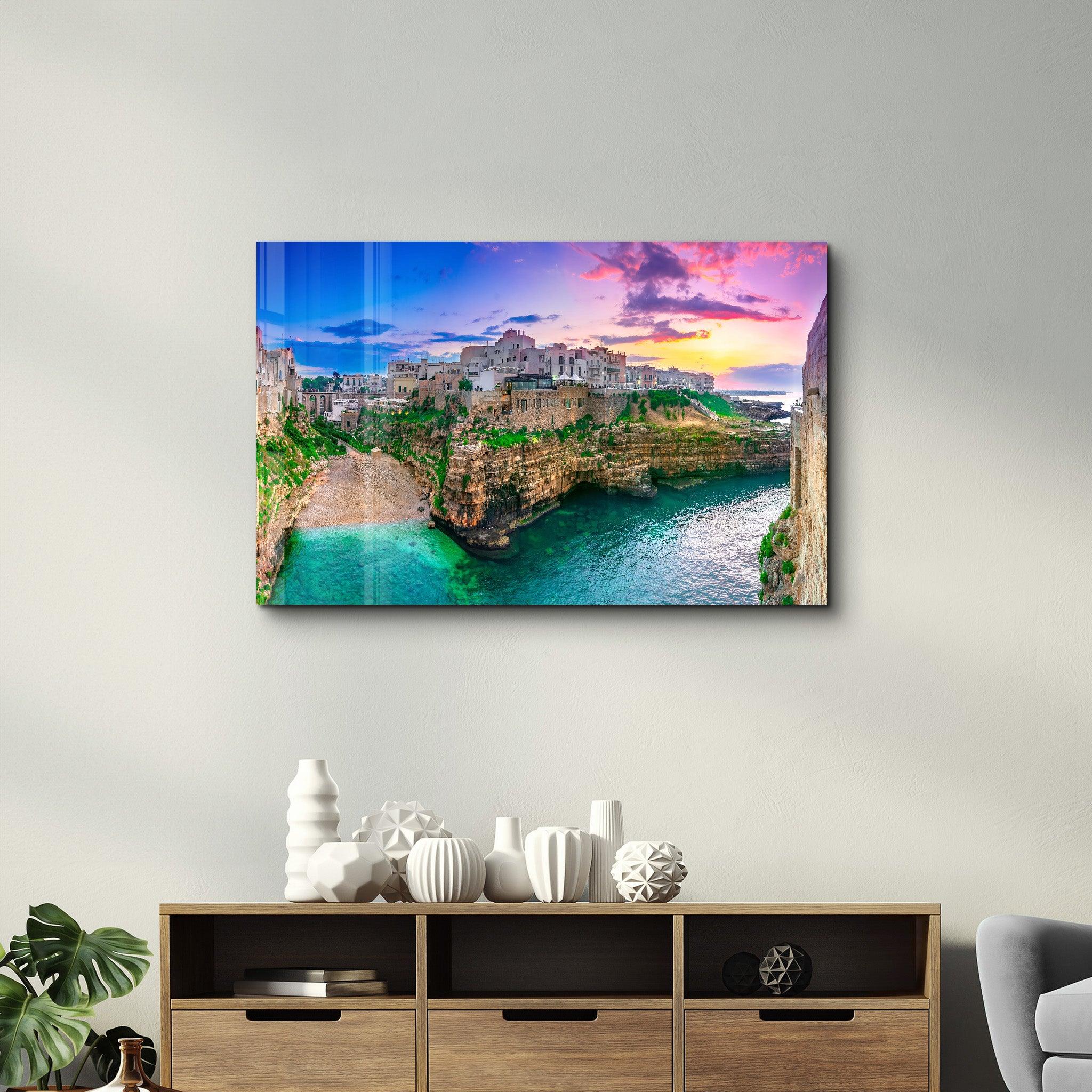 Polignano a Mare, Puglia, Italy | Glass Wall Art - Artdesigna