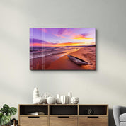 Lake Malawi sunset in Kande beach Africa | Glass Wall Art - Artdesigna