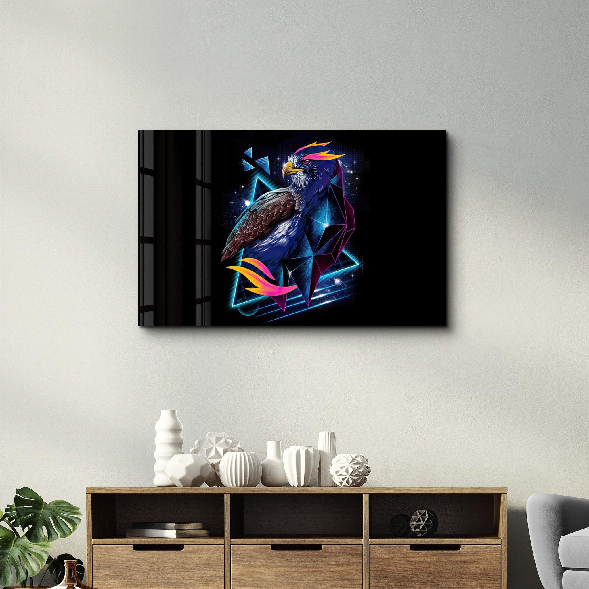 Falcon Neo | Glass Wall Art - Artdesigna