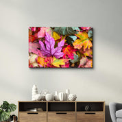 Fall & Leaves | Glass Wall Art - Artdesigna