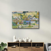 Vincent van Gogh's Farms near Auvers (1890) | Glass Wall Art - Artdesigna