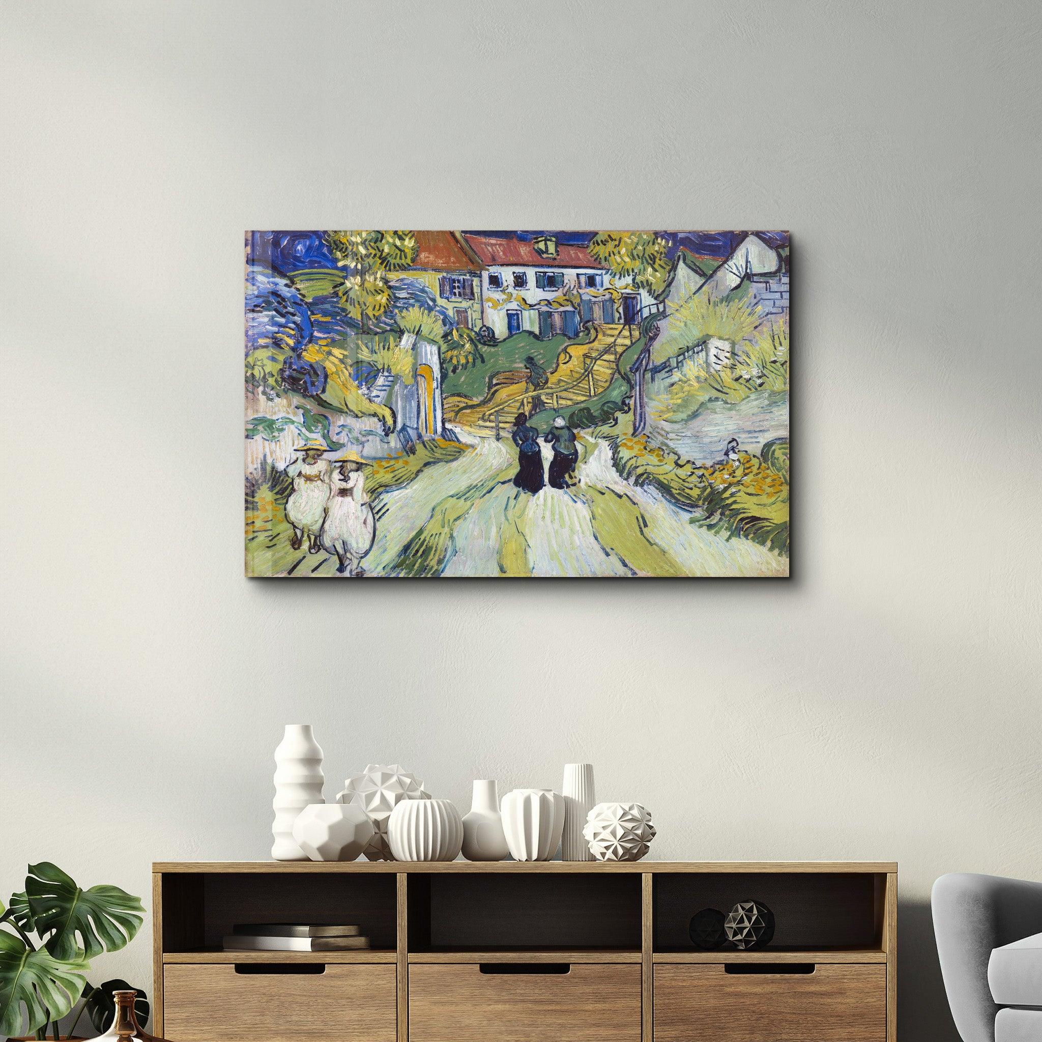 Vincent van Gogh's Stairway at Auvers (1890) | Glass Wall Art - Artdesigna