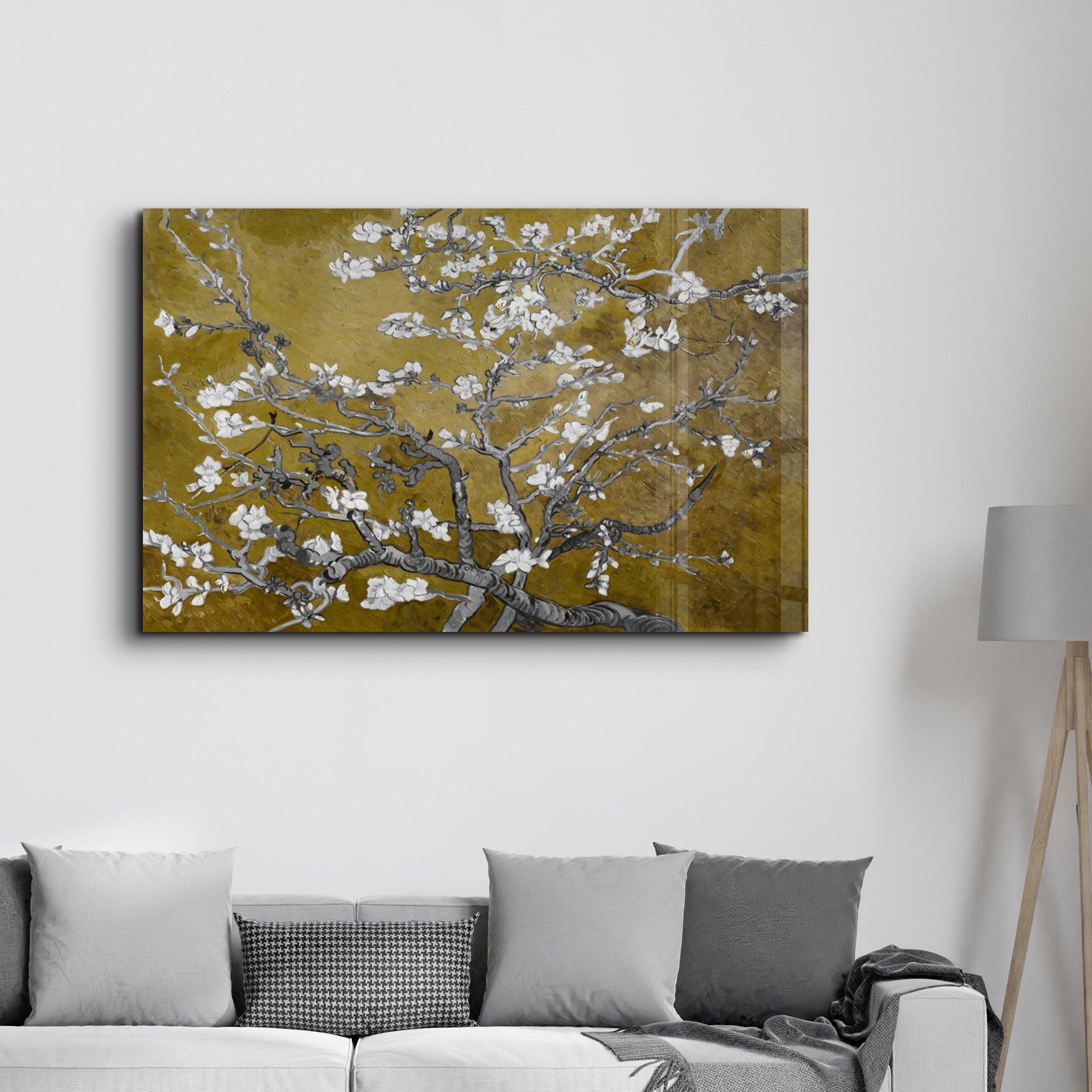 Yellow and White Flowers | Glass Wall Art - Artdesigna