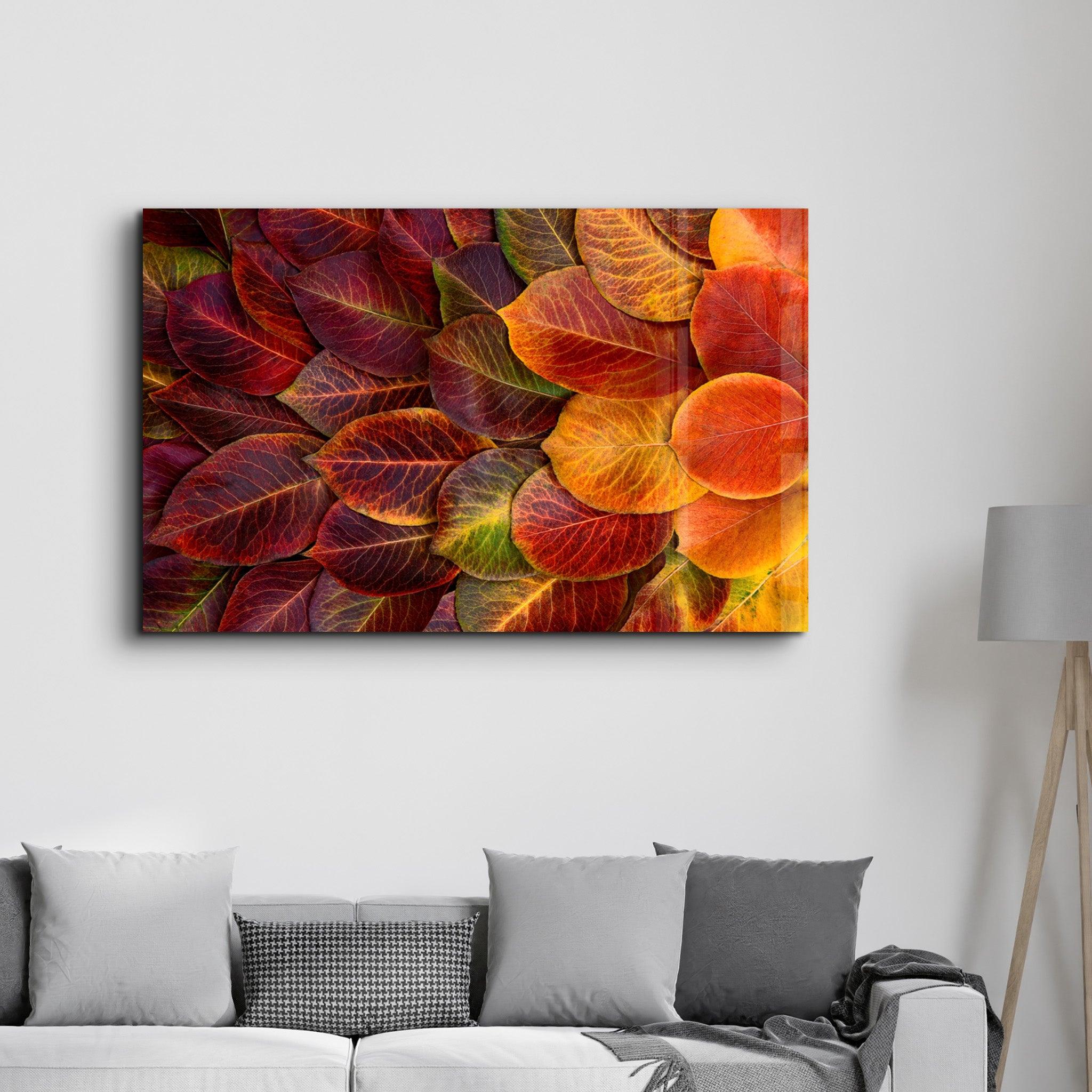 Leaves | Glass Wall Art - Artdesigna