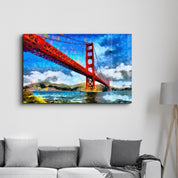 Abstract Colorful Bridge | Glass Wall Art - Artdesigna