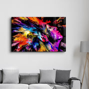 Abstract Colorful Woman Portrait V3 | Glass Wall Art - Artdesigna